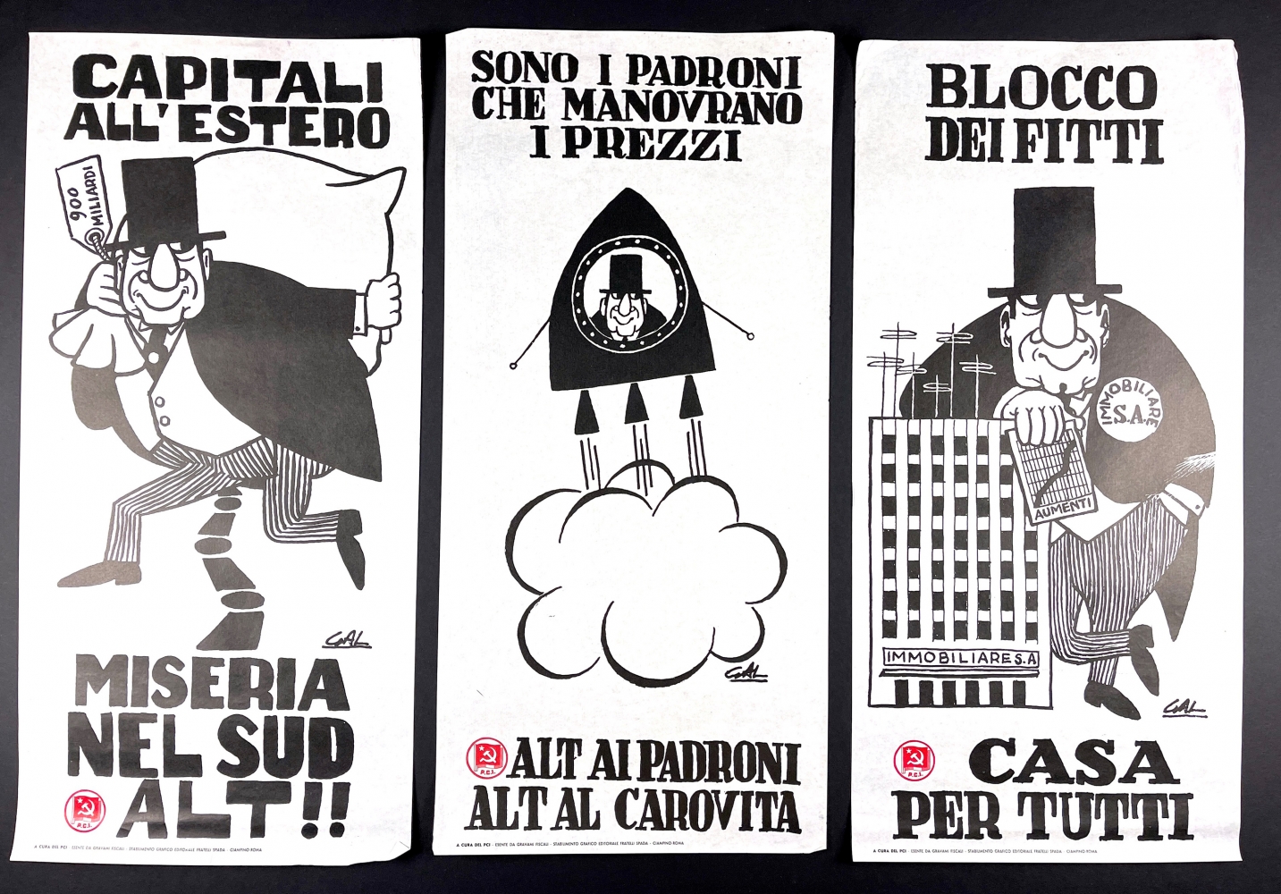 Collection of six posters, ca. 1968, for the Italian Communist Party